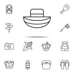 Aufkleber - a boat icon. Camping icons universal set for web and mobile