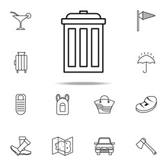 Poster - bin icon. Camping icons universal set for web and mobile