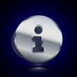 © Whitebarbie - 3D stylized Information icon. Silver vector icon. Isolated symbol illustration on dark background.