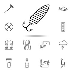 Poster - fishing hook icon. Camping icons universal set for web and mobile