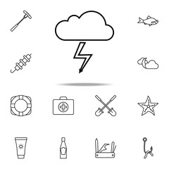 Aufkleber - storm cloud icon. Camping icons universal set for web and mobile