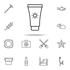 Poster - sunblock icon. Camping icons universal set for web and mobile