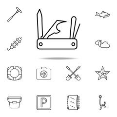 Poster - jackknife icon. Camping icons universal set for web and mobile