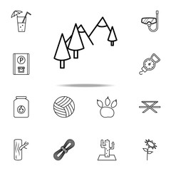 Aufkleber - mountains and trees icon. Camping icons universal set for web and mobile