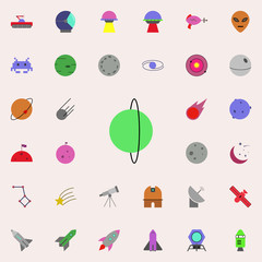 Aufkleber - green planet colored icon. Colored Space icons universal set for web and mobile