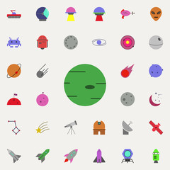 Aufkleber - green planet colored icon. Colored Space icons universal set for web and mobile