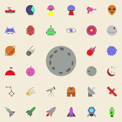 Aufkleber - moon colored icon. Colored Space icons universal set for web and mobile