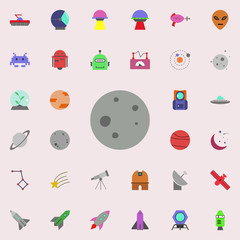 Aufkleber - moon colored icon. Colored Space icons universal set for web and mobile