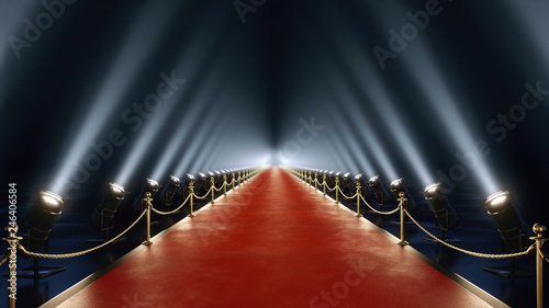 Fotografía red carpet with volume light in 4k