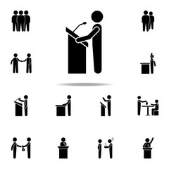 Aufkleber - a speech from the rostrum icon. conversation icons universal set for web and mobile
