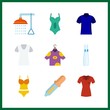 9 body icon. Vector illustration body set. shirt and bathing icons for body works