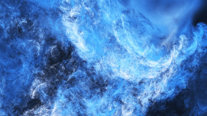 Wall Mural - Abstract fantastic blue clouds. Colorful fractal background. Digital art. 3d rendering.