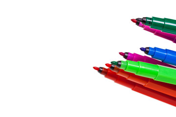 Wall Mural - felt tip marker pens isolated on white background close up