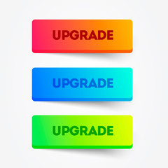 Wall Mural - Vector Illustration Set of Colorful Upgrade Buttons. Web Element