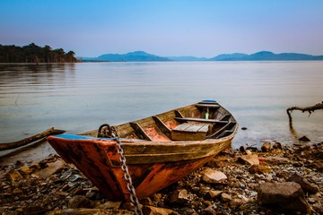  old fishing boat on the beach