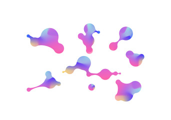 Fototapete - Template of fluid organic shapes. Abstract liquid gradient shapes. Set of abstract modern graphic elements