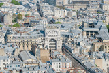 Fototapeta Paryż - Afternoon aerial view of cityscape from Basilica of the Sacred Heart of Paris