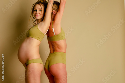 Two Girls Posing For The Photo Naked Dressed Only In Lingerie Pregnant Girl With A Hairdresser S Dread And A Young And Skinny Blonde Girl Stock Photo Adobe Stock Two Girls Posing For The Photo Naked Dressed Only In Lingerie Pregnant Girl With A Hairdresser S Dread And A Young And Skinny Blonde Girl Stock Photo Adobe Stock