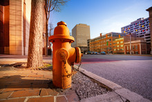 Fire Hydrant On Sidewalk Of Baltimore City, USA