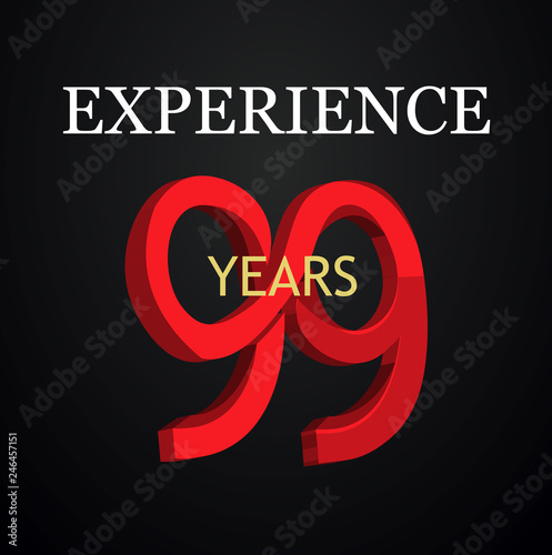 Experience 99 years stock vector template. vector illustration Poster Mural XXL