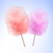 Colorful Cotton candy. Sugar clouds 3d vector illustration