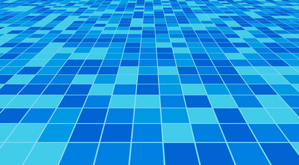 Poster - Mosaic square tiles flooring or wall decoration for wallpaper. Architecture design pattern material texture background, 3d abstract illustration
