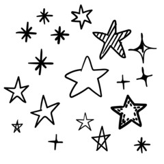 hand drawn star doodles