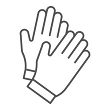 Gloves Thin Line Icon. Garden Glove Vector Illustration Isolated On White. Work Clothing Outline Style Design, Designed For Web And App. Eps 10.