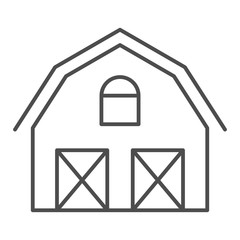 Poster - farm house thin line icon. warehouse vector illustration isolated on white. barn outline style desig