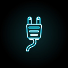 Poster - Plug icon in neon style. Simple thin line, outline vector of Energy icons for UI and UX, website or mobile application