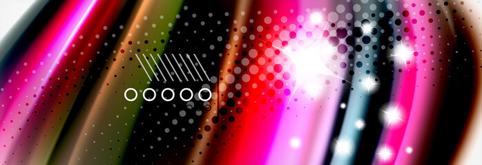 Fluid liquid colors abstract background, colorful geometric background - fluid shapes composition