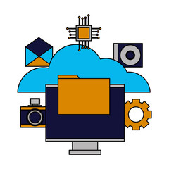 Canvas Print - cloud computing monitor file