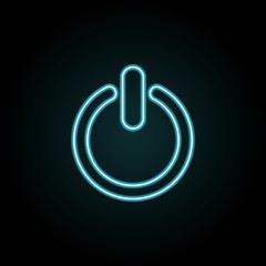 Poster - On/Off switch, power button icon in neon style. Simple thin line, outline vector of Energy icons for UI and UX, website or mobile application
