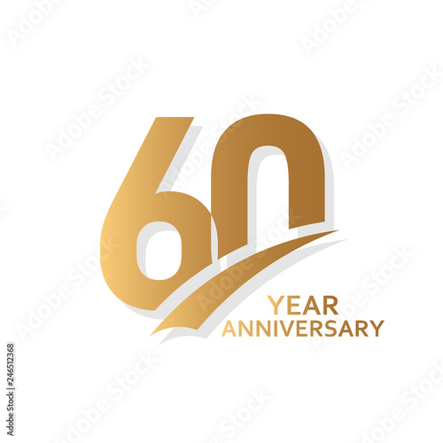 60 Year Anniversary Vector Template Design Illustration Tableau sur Toile