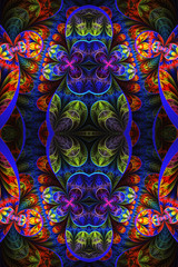 Poster - Abstract 3d computer generated unique fractal patterns artwork