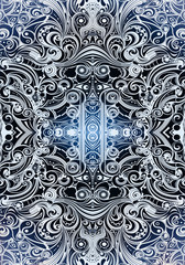 Canvas Print - Abstract artistic multicolored glowing bright unique network of patterns and shapes