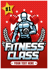 Wall Mural - fitness class poster