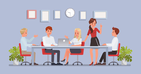 business people working in office character vector design. no4