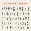 Collection of people sketches vector hand drawn