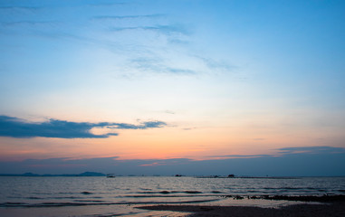 Wall Mural - colorful of sunset on sea scape background