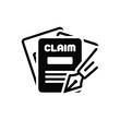 Black solid icon for claims 