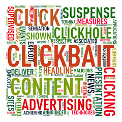 Sticker - Clickbait wordcloud tag illustration