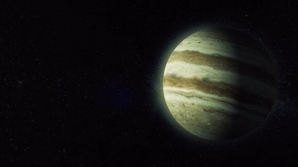 Poster - Glowing planet rotating on black background, abstract scientific background. Beutiful golden planet spinning in space, the universe concept.