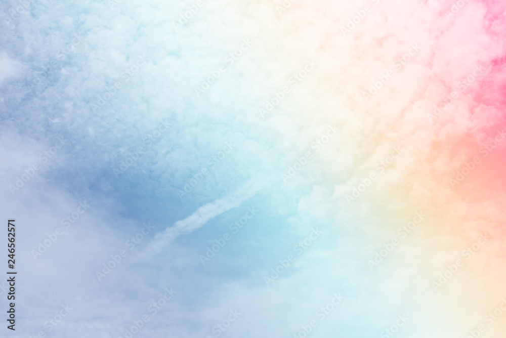 Sun and cloud background with a pastel colored Stock Photo | Adobe Stock