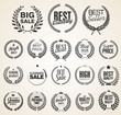 © totallyout - Retro vintage golden laurel wreaths sale collection vector