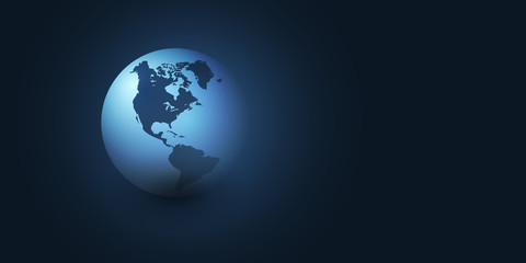Poster - Earth Globe Design - Global Business, Technology, Globalisation Concept, Vector Template 
