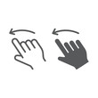© amin268 - Flick left line and glyph icon, action and hand, gesture sign, vector graphics, a linear pattern on a white background.