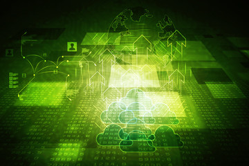 Poster - 2d rendering technology background illustration