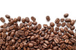 © Lifestyle Graphic - Roasted coffee beans on white background. Close-up.