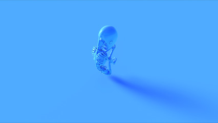 Wall Mural - Blue Futuristic Artificial Intelligence Embryo Baby 3d illustration 3d render